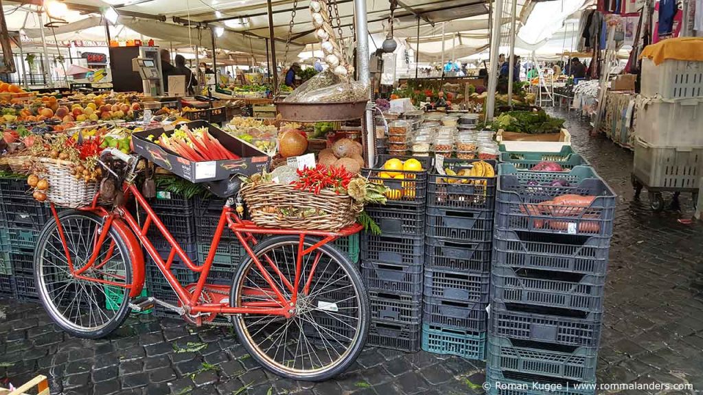 Campo de Fiori Rom Markt Fahrrad