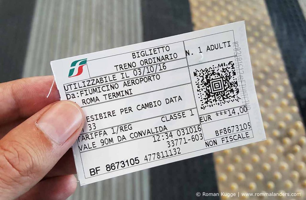 Ticket Fahrschein Leonardo Express