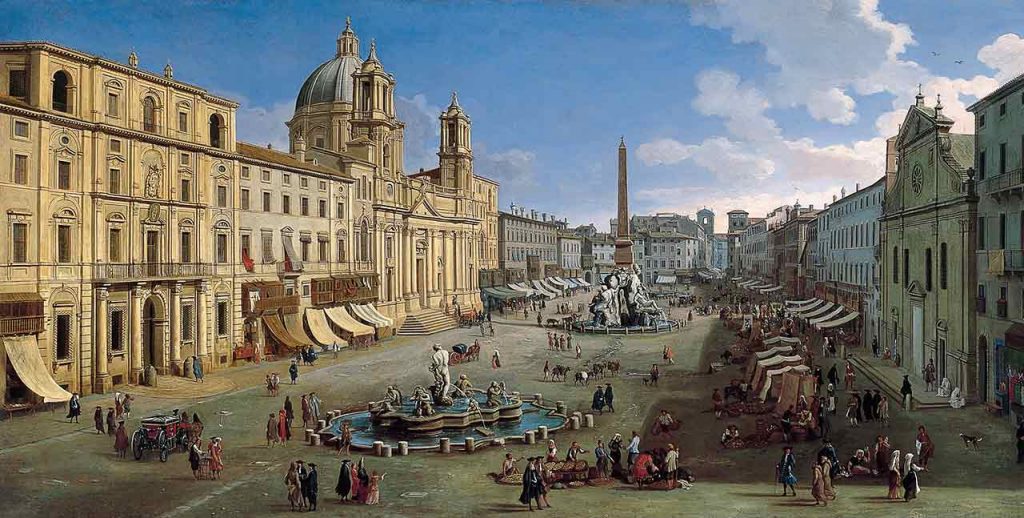 Geschichte Gemälde Piazza Navona Rom