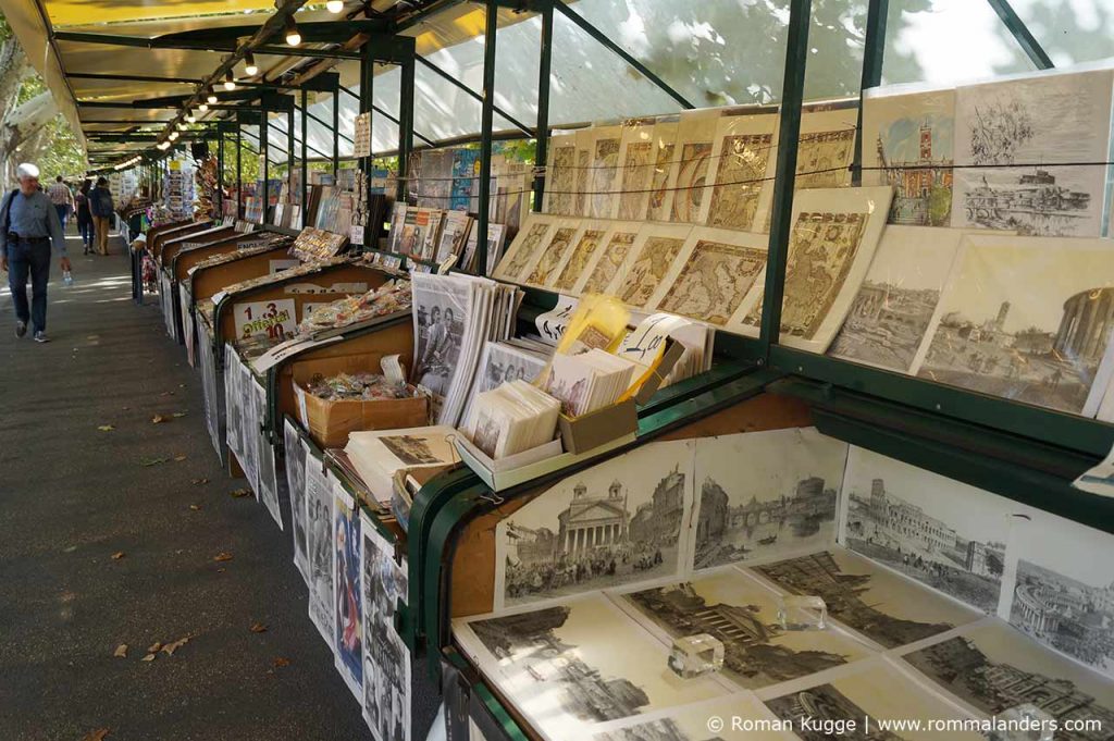 Flohmarkt Bücherverkäufer Rom am Ufer Tiber Engelsburg