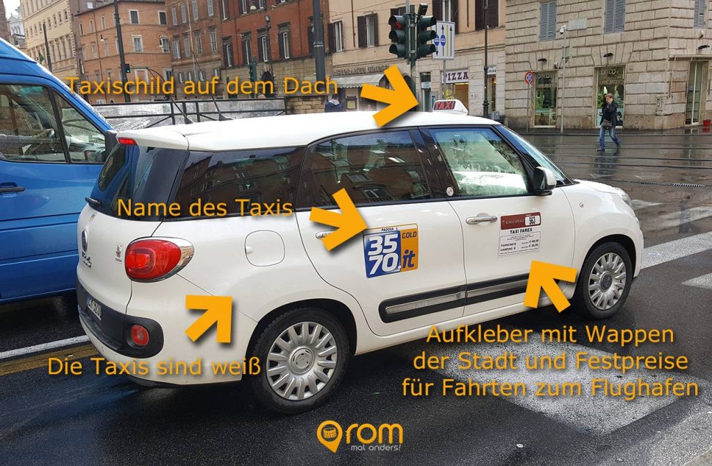 Taxi in Rom erkennen - alle Merkmale