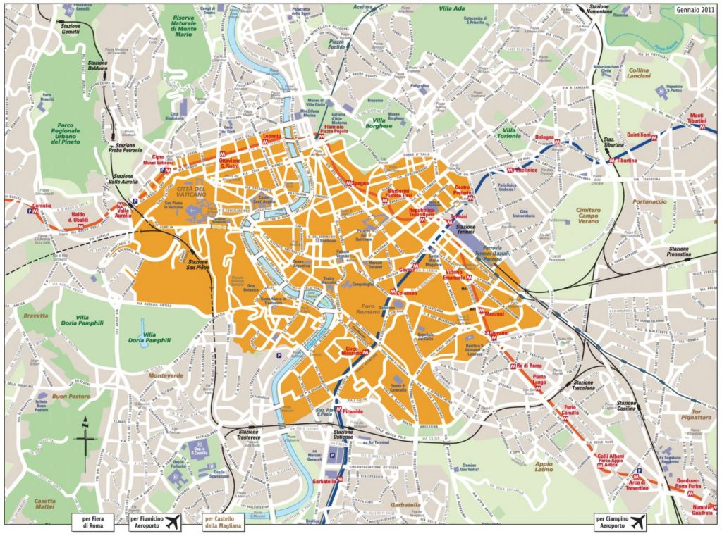 Taxis Rom Aurelianische Mauer Stadtgürtel Festpreise