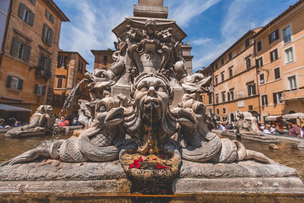 Brunnen Pantheon Rom Piazza della Rotonda